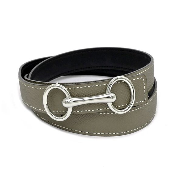 Hermes Elitage Belt 80 cm Black Etoupe Silver Hardware main image 9